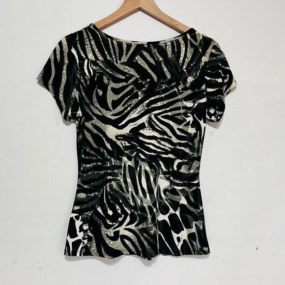 Fresh Of La Short Sleeve Blouse Sz L - Picture 2 of 4